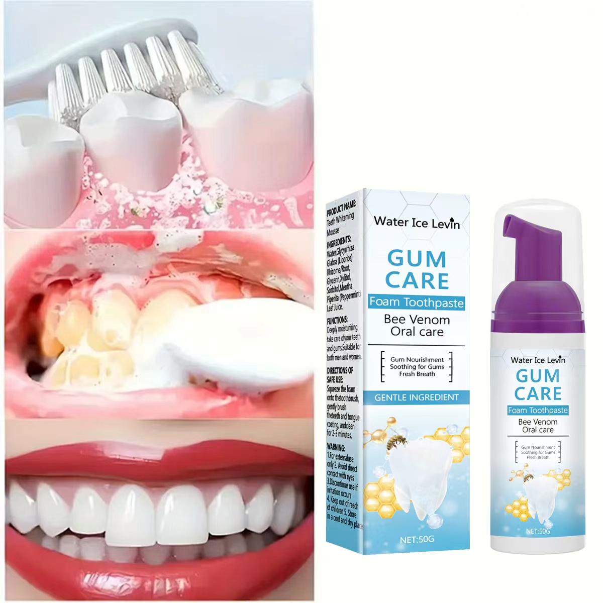 Teeth Whitening Xylitol Gum - 물얼음 레빈 잇몸 케어 폼 치약