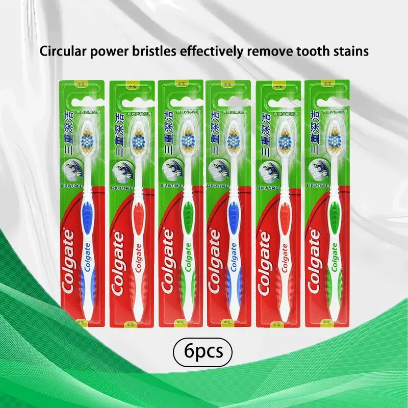 Colgate Whitening Teeth - 콜게이트 6개입 성인용 부드러운 칫솔모 미백
