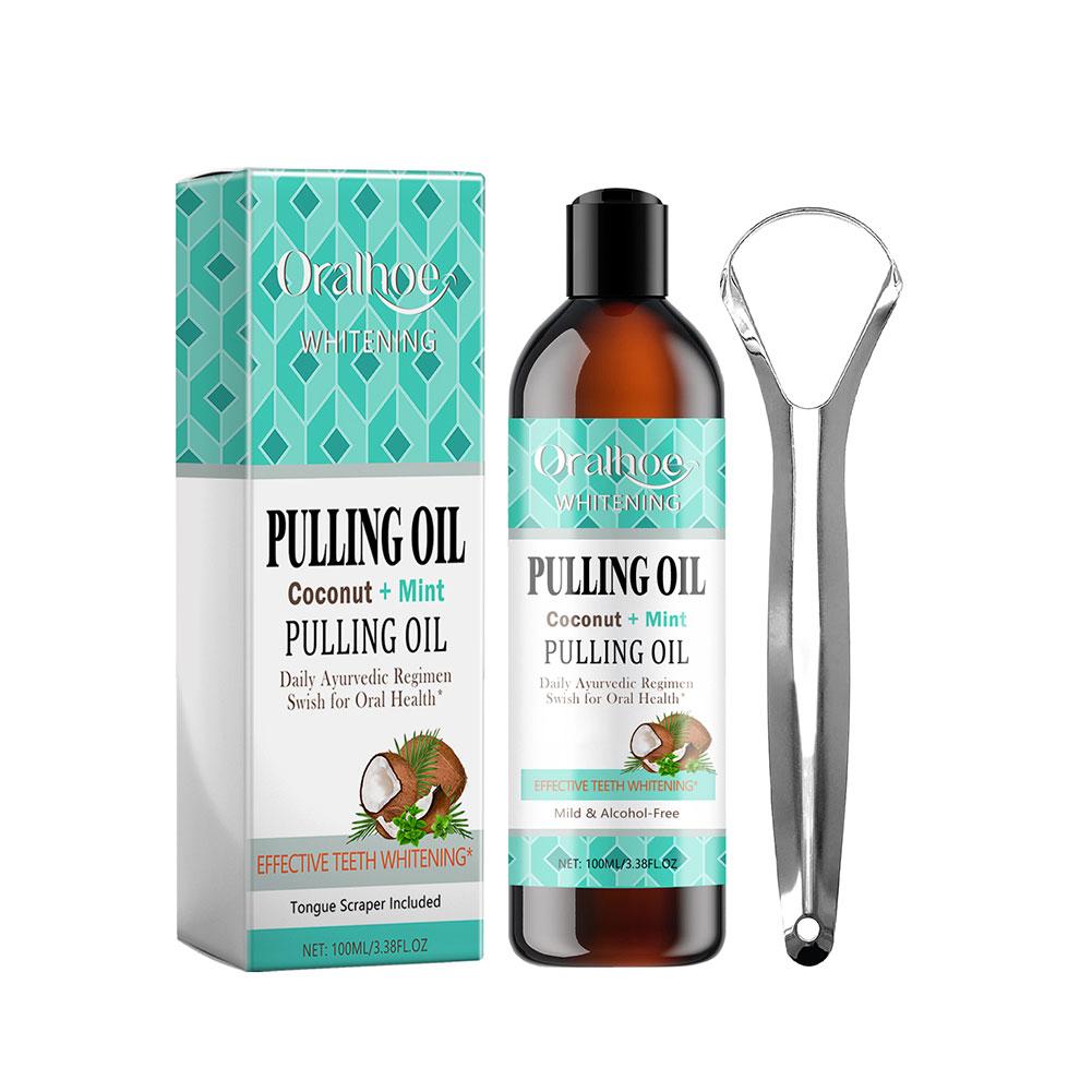 Teeth Whitening Oil Pulling - 코코넛 민트 풀링 오일 구강청결제 무알코올