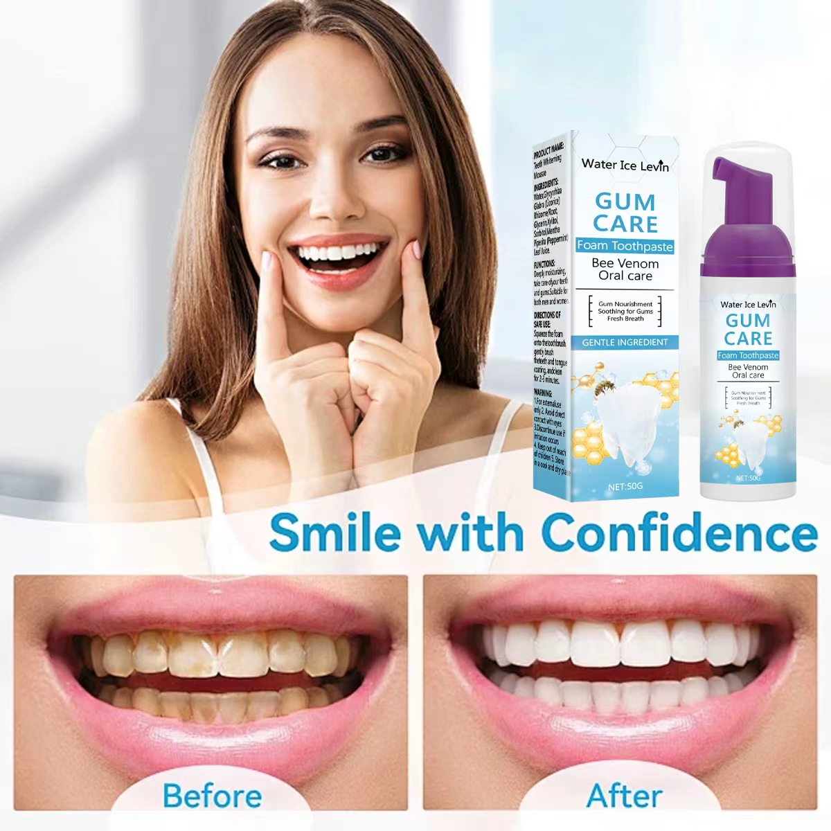 물얼음 레빈 잇몸 케어 폼 치약 (벌독 & 자일리톨 함 - Teeth Whitening Xylitol Gum 리뷰 및 가격