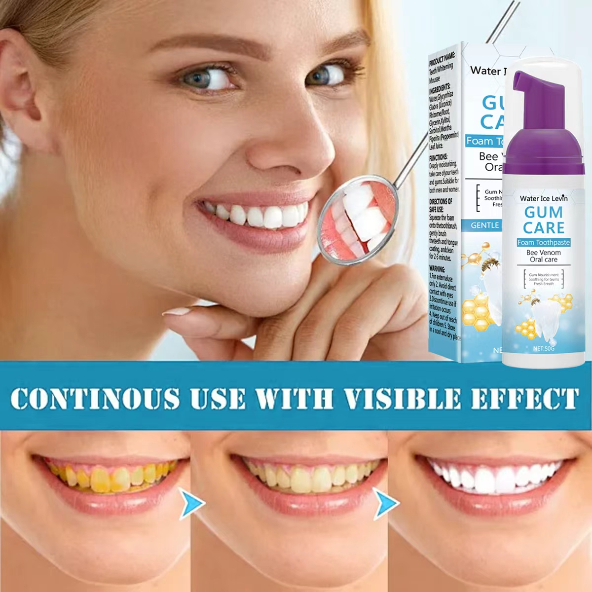 물얼음 레빈 잇몸 케어 폼 치약 (벌독 & 자일리톨 함 - Teeth Whitening Xylitol Gum 리뷰 및 가격