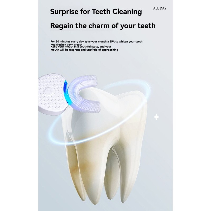 성인용 Y59A U자형 전동칫솔-360 °   구강 청 - Teeth Whitening Gum 리뷰 및 가격
