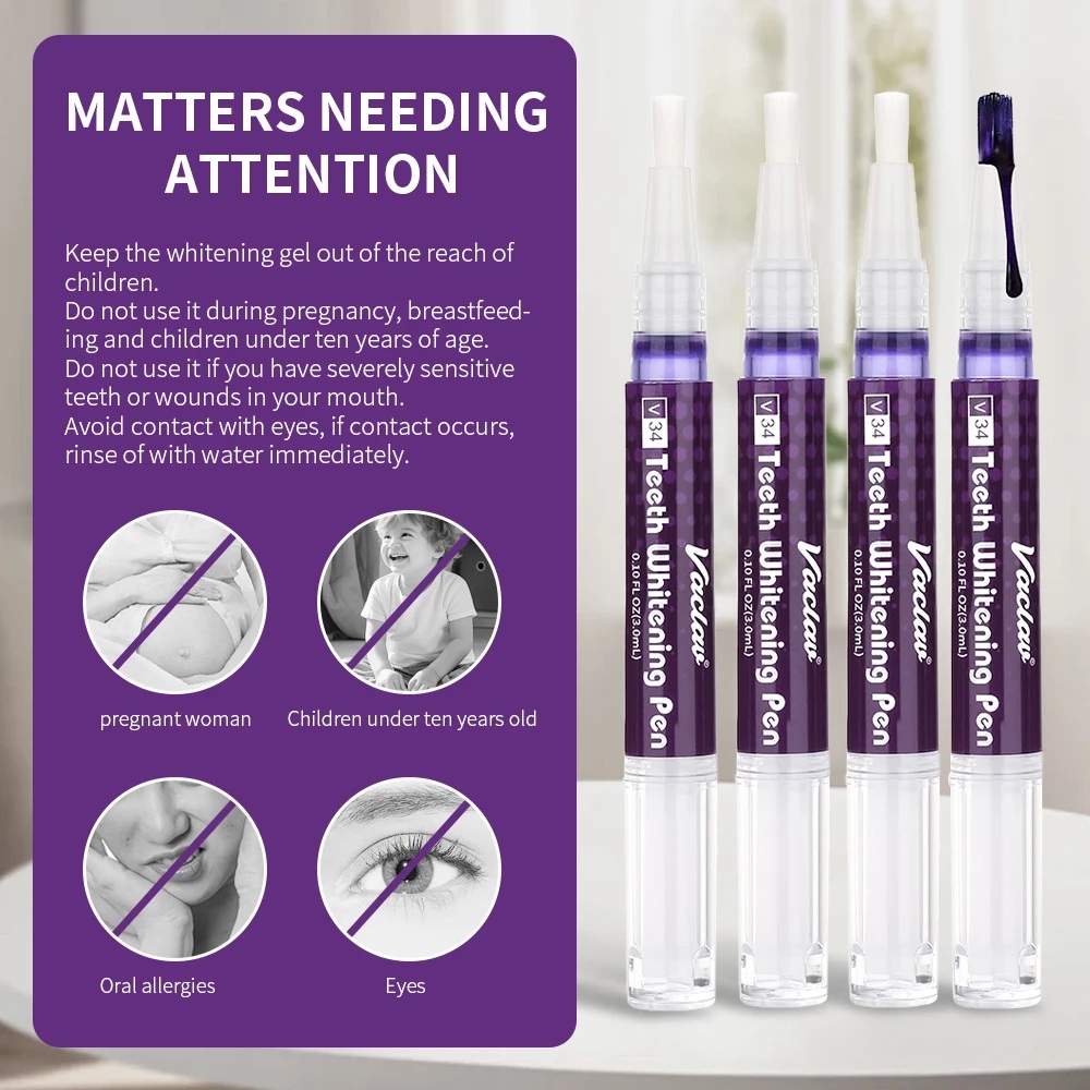 바클라프 V34 퍼플 치아 미백 젤 펜, 즉각적인 치아 - Teeth Whitening Near Me 리뷰 및 가격