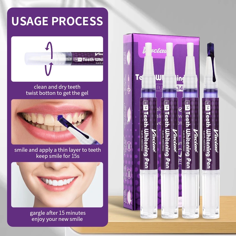바클라프 V34 퍼플 치아 미백 젤 펜, 즉각적인 치아 - Teeth Whitening Near Me 리뷰 및 가격